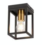 Reality Cage size: 120x120x180mm 1xE27/max. 40W(bulb excl. ) black matt with galvanized matt gold socket cup - REAL-638701-02 (REAL-638701-02)