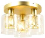 Reality Elmo Ceiling lamp 3-ltmetal galvanized gold matt Crownie shade w D12*H11cm clear glass 3 x E14, max. 40W bulb not inclsize: D: 25*H15.5 cm - REAL-638803-36 (REAL-638803-36)