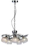 Reality Ariana Pendant lamp, chrome 5*G9 Max. 33W bulb incl. clear glass with metal mesh inside. Dia: 12cm H: 10cm Dia: 45cm. Total H: 120cm - REAL-327905-06 (REAL-327905-06)