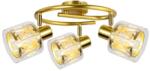 Reality Elmo 3lt G spot lamp, galvanized gold matt3*E14, bulb excl. crystal shade Dia: 9.6cm H: 7cm + glass shade transparent Dia. 10cm H: 8cmtube Dia: 26cm canopy Dia: 10cm - REAL-838833-36 (REAL-838833-36)