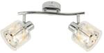 Reality Elmo 2lt spot, chromemetal+crystal + glass shade transparent Dia. 10cm H: 8cm230V 50Hz E14 2*40W(w/o bulb)L28cm, canopy: D8cm - REAL-838802-06 (REAL-838802-06)