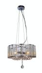Reality Evarton Pendant lamp, chrome 4*E14 Max. 40W bulb excl. Dia: 40cm H: 20cm Total H: 120cm. Hangings crystal glass - REAL-328004-06 (REAL-328004-06)