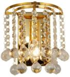 Reality London crystal Wall lampgolden metal+clear Crystal hanging beads1*E14 Max. 40W bulb excl. Size: 18*12*19cm - REAL-227701-03 (REAL-227701-03)