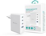 DEVIA Extreme Speed Series 100W GaN PD hálózati gyorstöltő adapter USB+3xType-C - fehér - coolmobile