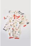 BabyCosy Organic Wear 2 db-os overall hosszú ujjú és hosszú nadrág - 100% organikus pamut - piros és szürke, BabyCosy, 9-12 hónapos (BC-CSY5816-9)