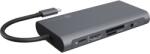 RaidSonic 10-in-1 10-port 100W USB-C dokkoló ezüst IB-DK4040A-CPD (IB-DK4040A-CPD)