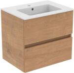 Ideal Standard Eurovit - Szekrény mosdóval, 55x60x44 cm, 2 fiókos, natúr tölgy R0572Y8 (R0572Y8)