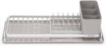 Brabantia SinkSide Compact Dish Drying Rack kompakt zárt peremű edényszárító állvány, evőeszköz tartóval, középszürke, 200x463 mm - 230004 (230004)