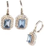  Cercei Topaz cu Zircon Dreptunghi Fatetat 27x10x6 mm - Argint 925 - Stralucirea Divina si Vindecatoare - 1 Pereche