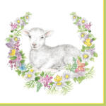 POL-MAK Húsvét Wreath with Lamb szalvéta 20 db-os 33x33 cm (PKK045538)