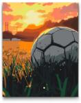  Festés számok szerint - Focilabda naplementekor Méret: 30x40cm, Keretezés: Keret nélkül (csak a vászon)