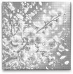  PontPöttyöző - Sakura virágok Méret: 50x50cm, Keretezés: Kerek keret, Szín: Fekete