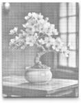  PontPöttyöző - Sakura bonsai Méret: 40x50cm, Keretezés: Kartonlemezen, Szín: Kék