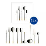 Villeroy & Boch Signature Ella aranyozott nyelű evőeszközkészlet 70 darabos 12 személyes 49x34x13cm (1263519072)