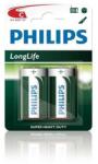 Philips C LongLife cink-klorid akkumulátorok - 2db, buborékcsomagolásban (R14L2B/10)