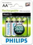 Philips R6B4B260 nikkel-fém hidrid 2600MAH AA Akkumulátor (4db/csomag) (R6B4B260/10)