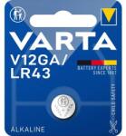 VARTA LR43 gombelem, alkáli mangán, 1, 5V, 80 mAh, 1 db, Varta AG12, V12GA, G12A, 12GA, PX86A, LR1131, 186, L1142