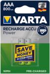 VARTA Akkumulátor mikro VARTA Power AAA előtöltött 2x800 mAh (56703101402)