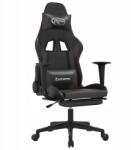 vidaXL Gamer szék lábtartóval, fekete-szürke, műbőr (8720287229124)