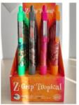 Zebra Z-Grip Tropical Golyóstoll Display - 20 Darab, 0, 27 mm, Nyomógombos, Kék, 4 Különböző Minta (89621)