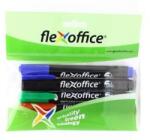 FlexOffice Alkoholos marker, 1, 5 mm, kúpos, FLEXOFFICE "PM03", 4 különböző szín (fopm03v4) - irodaszer
