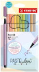 STABILO Filctoll készlet 12 db-os, 1 mm, Stabilo Pen 68 Pastellove (CRW-TST681277)