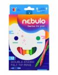 Nebulo kétvégű 12db-os vegyes színű filctoll készlet (NFT-2X-12) (NFT-2X-12)
