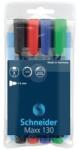 Schneider Alkoholos marker készlet, 1-3 mm, kúpos, SCHNEIDER "Maxx 130", 4 különböző szín (tsc130v4) - irodaszer