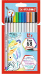 STABILO Pen 68 brush 12db-os vegyes színű ecsetfilc (568/12-21) - haztartasibolt
