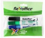 FlexOffice Táblamarker, 2, 5 mm, kúpos, szett, FLEXOFFICE "WB02", 4 szín (FO-WB02SET)