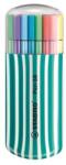 STABILO Pen 68 Zebrui Rostirón Készlet - 1 mm, Türkiz Tok, 20 Különböző Szín (6820-02-2-5)