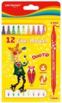 Keyroad Rostirón, filctoll készlet 2 mm/4 mm kétvégű 12 db/bliszter Keyroad Duo Tip vegyes színek (KR971414) - web24