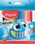 Maped Filctoll készlet, 2 mm, kimosható, MAPED "Color'Peps Ocean", 12 különböző szín