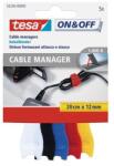 TESA Kábelkötegelő, tépőzáras, TESA "On&Off", vegyes színek, 5db/cs (55236-00000-01) - mystock