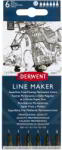 Derwent "Line Marker" Tűfilc Készlet - 6 db, Fekete (E2305559)