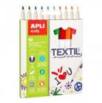 APLI Textilfilc, 2, 9 mm, APLI Kids "Markers Textil", 10 különböző szín (lca18220) - irodaszer
