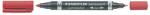 STAEDTLER Lumocolor Duo 0.6/1.5mm Alkoholos Marker - Piros