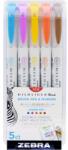 Zebra Mildliner Brush Warm 5db-os kettős végű ecset marker (79305) - bestbyte