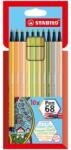STABILO Rostirón készlet, 1 mm, STABILO "Pen 68", 10 különböző szín (tst681022) - irodaszer