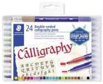 STAEDTLER Kalligrafikus marker készlet, 2, 0/3, 5 mm, kétvégű, STAEDTLER "3005", 24 szín (ts3005tb24) - irodaszer