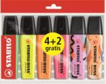 STABILO "Boss Original" 2-5 mm Szövegkiemelő Készlet - Vegyes Színek 6 db / Csomag