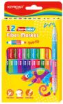Keyroad Duo Fiber Marker Kétvégű Filctoll, Rostirón Készlet - 12 db/ doboz, 24 Színben