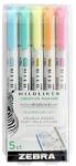 Zebra Szövegkiemelő készlet kétvégű ZEBRA Mildliner fluorescent 1, 4-4, 0 mm 5 darabos (78105) - fotoland