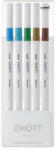 uni Tűfilc Uni Emott 5 Darabos 0, 4 mm Égkék, Türkiz, Pálmazöld, Sötétsárga, Barna