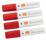 Nobo Glide 10mm Táblamarker Készlet - Piros 4 db / Csomag