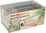 Pentel Maxiflo Kerek Hegyű Táblamarker+Törlő Készlet - 2.5 mm, 4 Színben