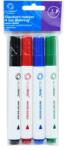 BLUERING Flipchart marker készlet, rostirón vizes kerek végű 3mm, Bluering®, 4 klf. szín (JJ20572B-4) - best-toner