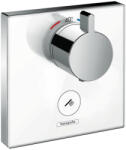Hansgrohe ShowerSelect Glass, Highflow termosztát 1 készülékhez és további kifolyó, fehér/króm, HAN-15735400 (HAN-15735400)