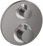 Hansgrohe Ecostat S, rejtett termosztatikus csaptelep 2 készülékhez, szálcsiszolt fekete króm, 15758340 (HAN-15758340)