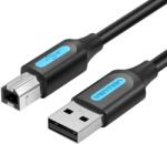 Vention USB-A 2.0/M - USB-B/M, (PVC, fekete, nyomtatókábel, printerkábel), 10m, kábel